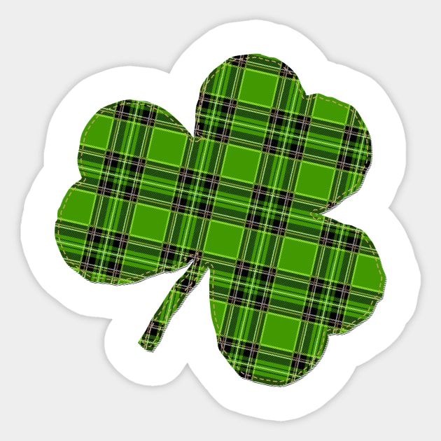 St Patrick's Day Irish Green Flannel Shamrock Sticker by TBA Design